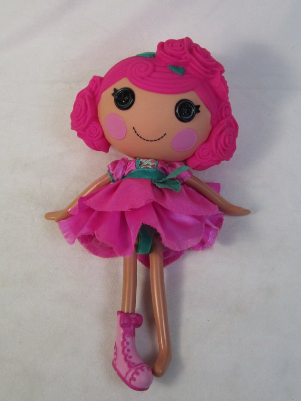 2014 Lalaloopsy Rosebud Longstem Doll 12” Full Size - One shoe / Damaged Dress